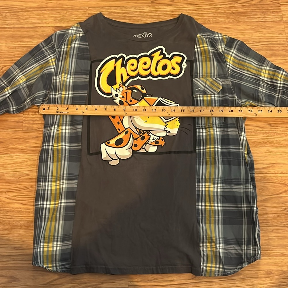 Cheetos Upcycled Flannel Shirt / Sweatshirt Unise… - image 6
